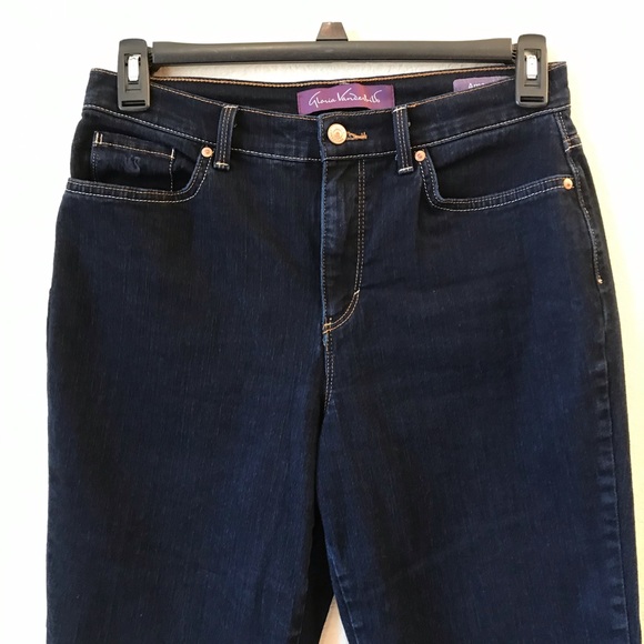 Gloria Vanderbilt Denim Blue Jeans Womens Size 10 Short Amanda Dark Wash - Picture 3 of 10
